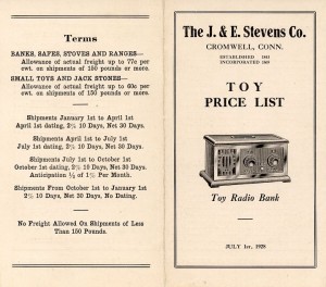 STEVENS 1928 PRICE LIST - PG1  