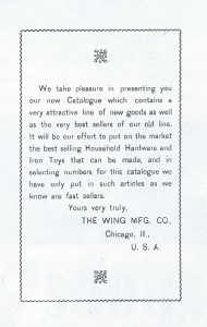 WING 1899 - INSIDE COVER