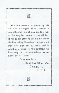 WING 1899 - INSIDE COVER